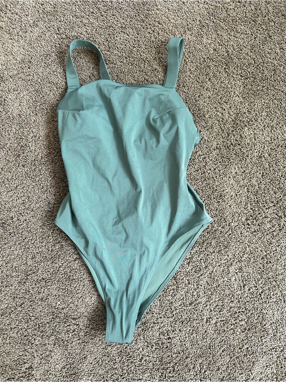 NWT H&M Solid Sage Green One-Piece Swimsuit
